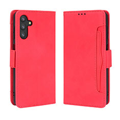 Leather Case Stands Flip Cover Holder BY3 for Samsung Galaxy A04s Red