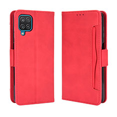 Leather Case Stands Flip Cover Holder BY3 for Samsung Galaxy A12 5G Red