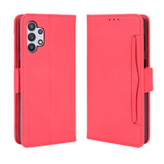 Leather Case Stands Flip Cover Holder BY3 for Samsung Galaxy A13 4G Red