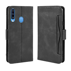 Leather Case Stands Flip Cover Holder BY3 for Samsung Galaxy A20s Black