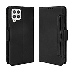 Leather Case Stands Flip Cover Holder BY3 for Samsung Galaxy A22 4G Black