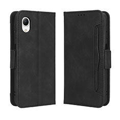 Leather Case Stands Flip Cover Holder BY3 for Samsung Galaxy A23 5G SC-56C Black