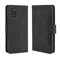 Leather Case Stands Flip Cover Holder BY3 for Samsung Galaxy A31 Black