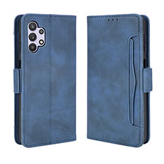 Leather Case Stands Flip Cover Holder BY3 for Samsung Galaxy A32 4G Blue