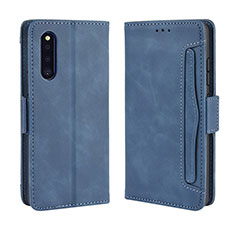 Leather Case Stands Flip Cover Holder BY3 for Samsung Galaxy A41 SC-41A Blue