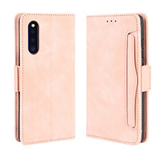 Leather Case Stands Flip Cover Holder BY3 for Samsung Galaxy A41 SC-41A Pink