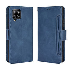 Leather Case Stands Flip Cover Holder BY3 for Samsung Galaxy A42 5G Blue