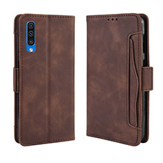 Leather Case Stands Flip Cover Holder BY3 for Samsung Galaxy A50S Brown