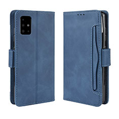 Leather Case Stands Flip Cover Holder BY3 for Samsung Galaxy A51 4G Blue