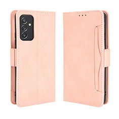 Leather Case Stands Flip Cover Holder BY3 for Samsung Galaxy A54 5G Pink