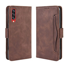 Leather Case Stands Flip Cover Holder BY3 for Samsung Galaxy A70S Brown