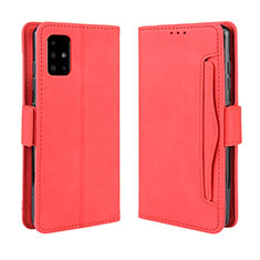 Leather Case Stands Flip Cover Holder BY3 for Samsung Galaxy A71 4G A715 Red