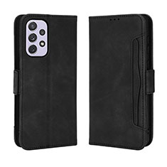 Leather Case Stands Flip Cover Holder BY3 for Samsung Galaxy A73 5G Black