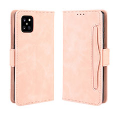 Leather Case Stands Flip Cover Holder BY3 for Samsung Galaxy A81 Pink