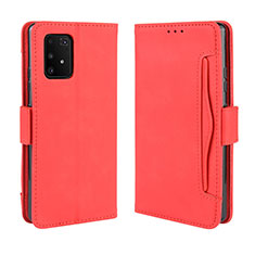 Leather Case Stands Flip Cover Holder BY3 for Samsung Galaxy A91 Red