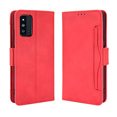 Leather Case Stands Flip Cover Holder BY3 for Samsung Galaxy F52 5G Red