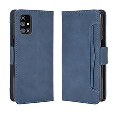 Leather Case Stands Flip Cover Holder BY3 for Samsung Galaxy M31s Blue