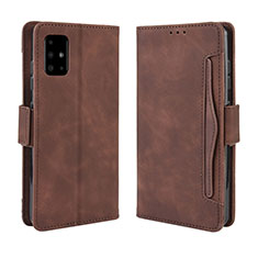 Leather Case Stands Flip Cover Holder BY3 for Samsung Galaxy M40S Brown