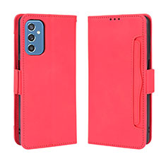 Leather Case Stands Flip Cover Holder BY3 for Samsung Galaxy M52 5G Red