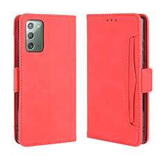 Leather Case Stands Flip Cover Holder BY3 for Samsung Galaxy Note 20 5G Red