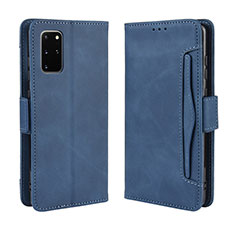 Leather Case Stands Flip Cover Holder BY3 for Samsung Galaxy S20 Plus 5G Blue