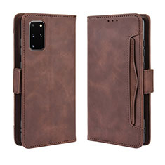 Leather Case Stands Flip Cover Holder BY3 for Samsung Galaxy S20 Plus 5G Brown