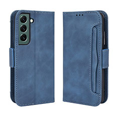 Leather Case Stands Flip Cover Holder BY3 for Samsung Galaxy S24 Plus 5G Blue