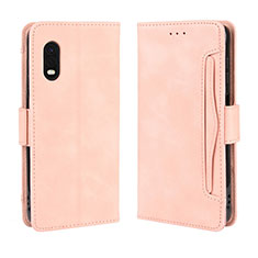 Leather Case Stands Flip Cover Holder BY3 for Samsung Galaxy XCover Pro Pink