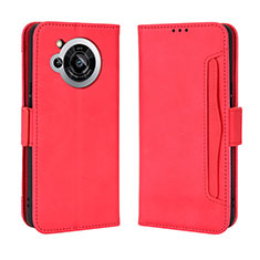 Leather Case Stands Flip Cover Holder BY3 for Sharp Aquos R7 Red