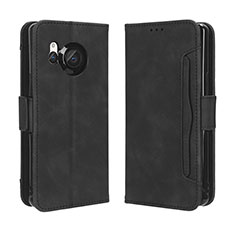 Leather Case Stands Flip Cover Holder BY3 for Sharp Aquos R8 Black