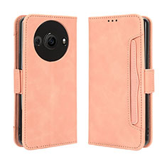 Leather Case Stands Flip Cover Holder BY3 for Sharp Aquos R8s Pro Pink