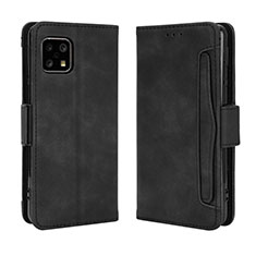 Leather Case Stands Flip Cover Holder BY3 for Sharp Aquos Sense4 Black