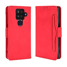 Leather Case Stands Flip Cover Holder BY3 for Sharp Aquos Sense4 Plus Red