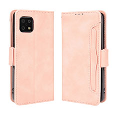 Leather Case Stands Flip Cover Holder BY3 for Sharp Aquos Sense6s Pink