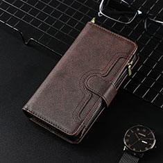 Leather Case Stands Flip Cover Holder BY3 for Sharp Aquos Sense8 Brown