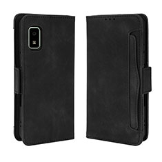 Leather Case Stands Flip Cover Holder BY3 for Sharp Aquos wish2 Black