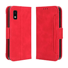 Leather Case Stands Flip Cover Holder BY3 for Sharp Aquos wish3 Red