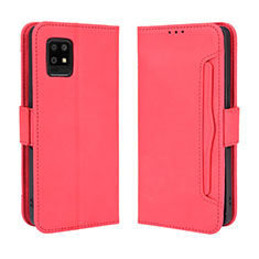 Leather Case Stands Flip Cover Holder BY3 for Sharp Aquos Zero6 Red