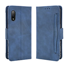 Leather Case Stands Flip Cover Holder BY3 for Sony Xperia Ace II SO-41B Blue