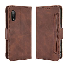 Leather Case Stands Flip Cover Holder BY3 for Sony Xperia Ace II SO-41B Brown