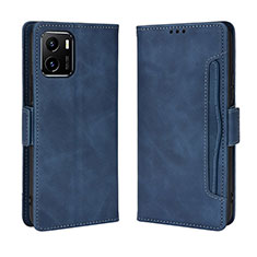 Leather Case Stands Flip Cover Holder BY3 for Vivo iQOO U5x Blue