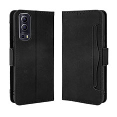 Leather Case Stands Flip Cover Holder BY3 for Vivo iQOO Z3 5G Black