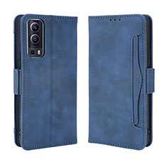 Leather Case Stands Flip Cover Holder BY3 for Vivo iQOO Z3 5G Blue