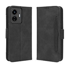 Leather Case Stands Flip Cover Holder BY3 for Vivo iQOO Z6 Lite 5G Black