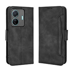 Leather Case Stands Flip Cover Holder BY3 for Vivo iQOO Z6 Pro 5G Black