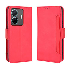 Leather Case Stands Flip Cover Holder BY3 for Vivo iQOO Z6 Pro 5G Red