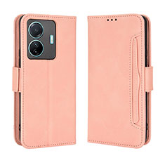 Leather Case Stands Flip Cover Holder BY3 for Vivo T1 Pro 5G Pink