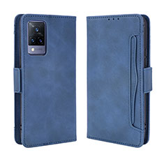 Leather Case Stands Flip Cover Holder BY3 for Vivo V21 5G Blue