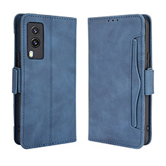 Leather Case Stands Flip Cover Holder BY3 for Vivo V21e 5G Blue