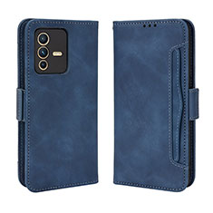 Leather Case Stands Flip Cover Holder BY3 for Vivo V23 5G Blue